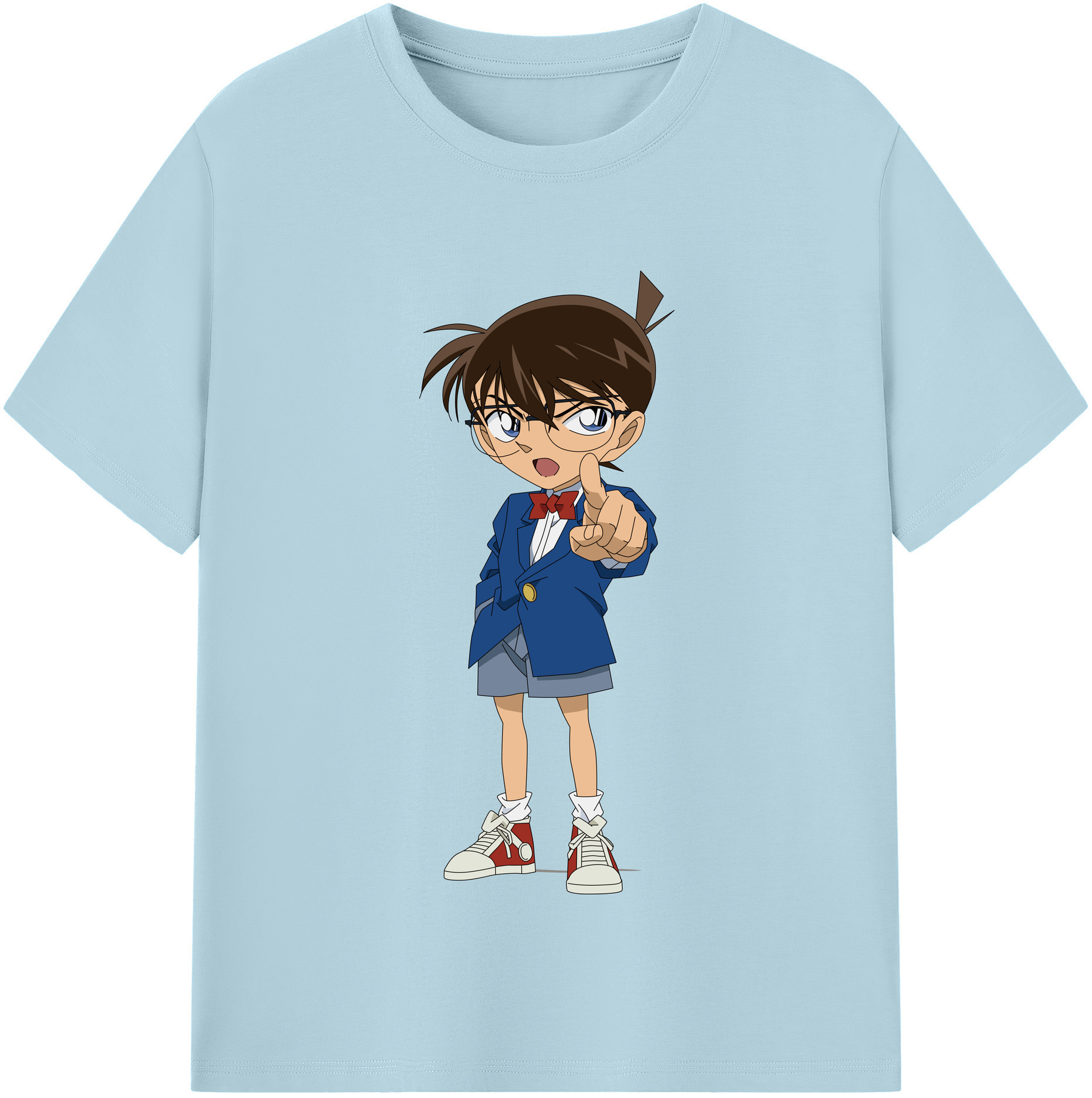 （画像用） 名探偵コナン 江戸川 コナン Detective Conan Conan Edogawa 綿100％半袖Tシャツ（フロントプリント）